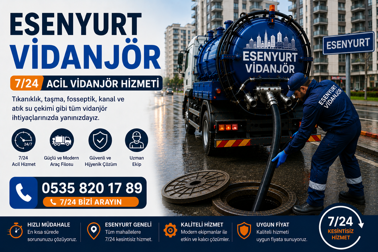 Esenyurt Vidanjör | 7/24 Acil Vidanjör Hizmeti
