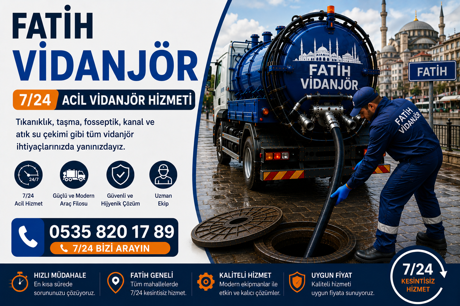 Fatih Vidanjör | 7/24 Acil Vidanjör Hizmeti