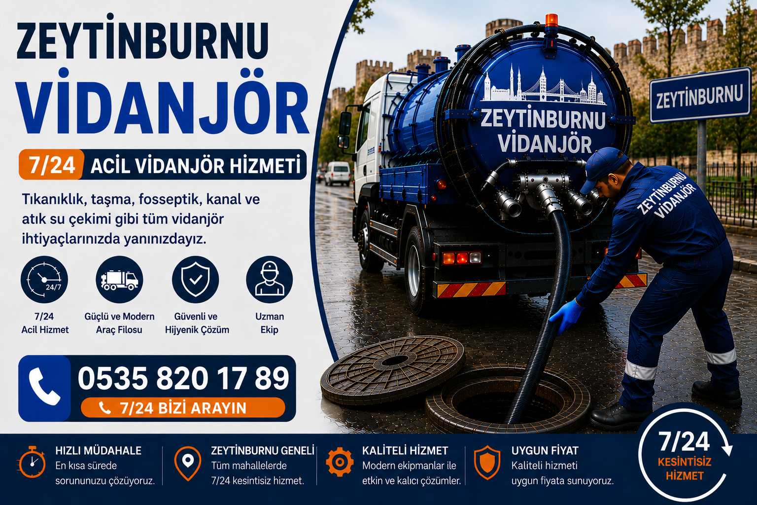 Zeytinburnu Vidanjör | 7/24 Acil Vidanjör Hizmeti