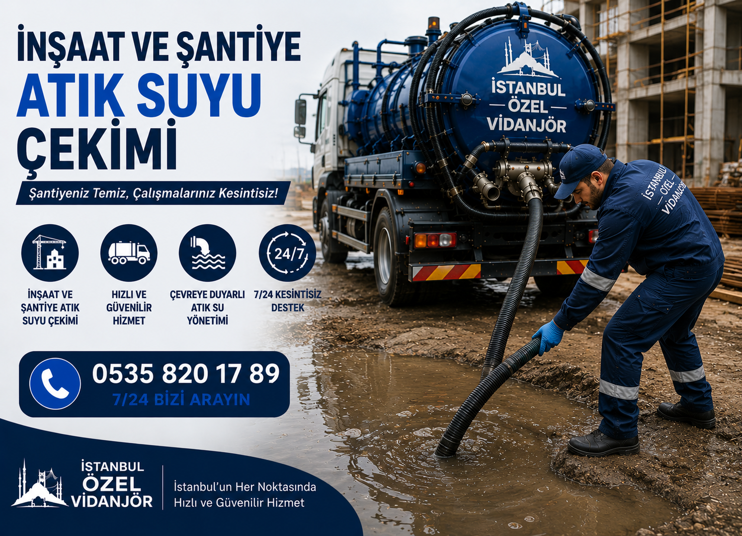 İnşaat ve Şantiye Atık Suyu Çekimi